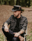 Marlow LT | Mens Leather Top Hat with LT Hat Band