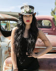 Marlow True Love | Womens Leather Top Hat with True Love Hat Band
