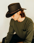 Midnight Rider | Mens Leather Outback Hat