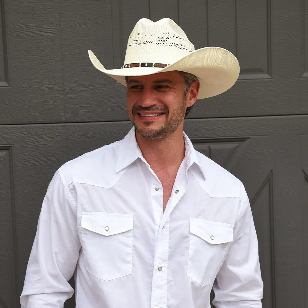 Montana Mens Straw Cowboy Hat with Western Hat Band – American