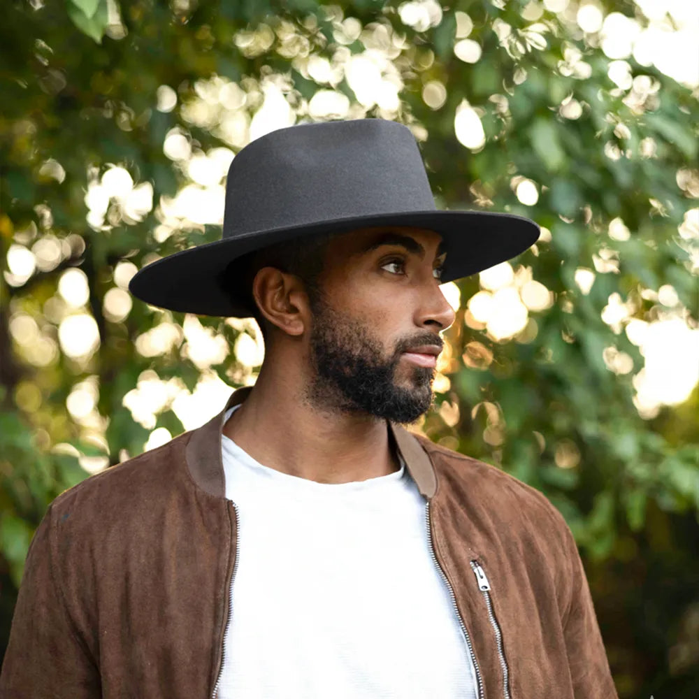 Rancher | Mens Wide Brim Felt Fedora Hat
