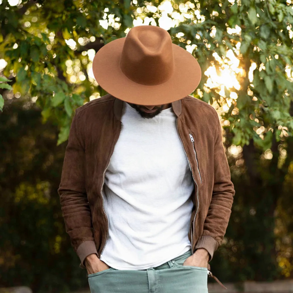 Rancher | Mens Wide Brim Felt Fedora Hat