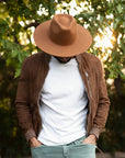 Rancher | Mens Wide Brim Felt Fedora Hat