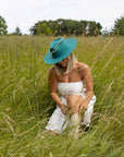 Rancher | Womens Teal Wide Brim Felt Fedora Hat