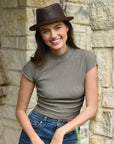 Soho | Womens Trilby Leather Fedora Hat