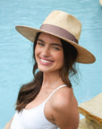 Sorrento | Womens Woven Bao Straw Teardrop Fedora Hat