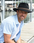 Zion | Mens Black Crushable Wool Felt Outback Hat