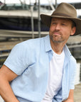 Zion | Mens Khaki Crushable Wool Felt Outback Hat