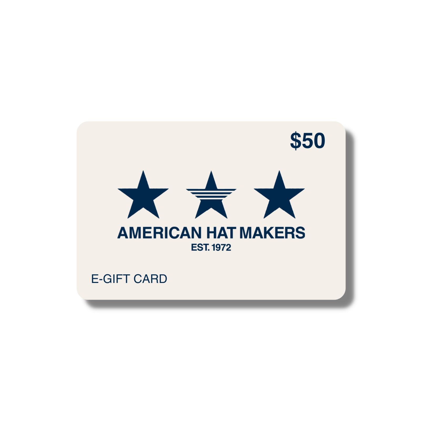 $50 American Hat Makers E-Gift Card
