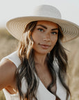 Capri | Womens Ivory Wide Brim Straw Sun Hat