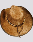Ambush | Womens Leather Outback Hat with Bead Trim