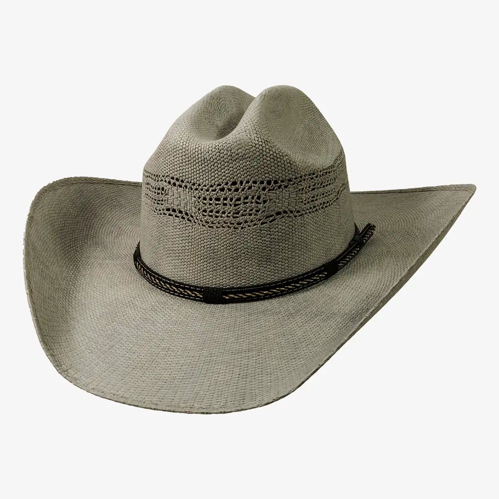American Maverick | Womens Gray Vented Crown Bangora Straw Cowgirl