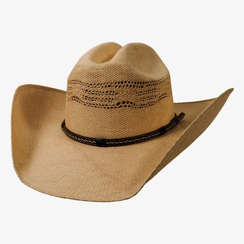 American Maverick Womens Vented Crown Bangora Straw Cowgirl Hat