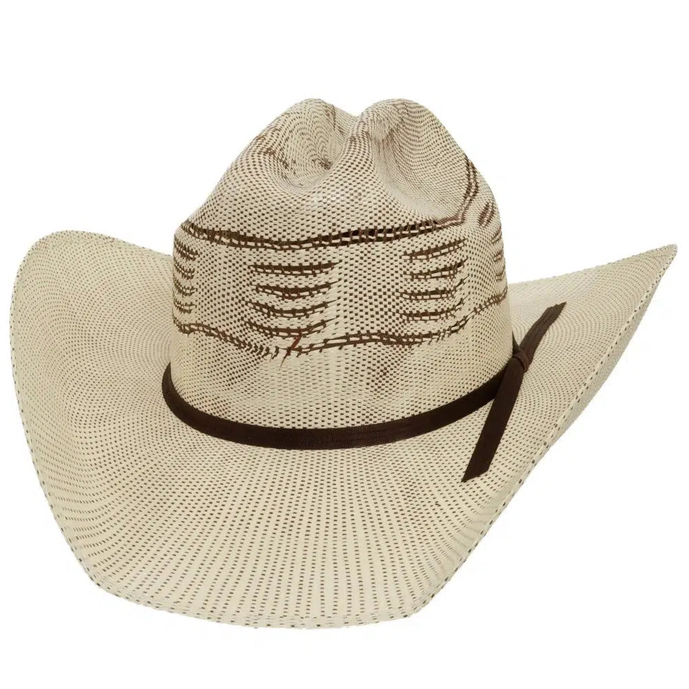 american trail ivory straw cowboy hat front angled view