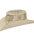 american trail straw cowboy hat side view
