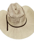 american trail straw cowboy hat back view