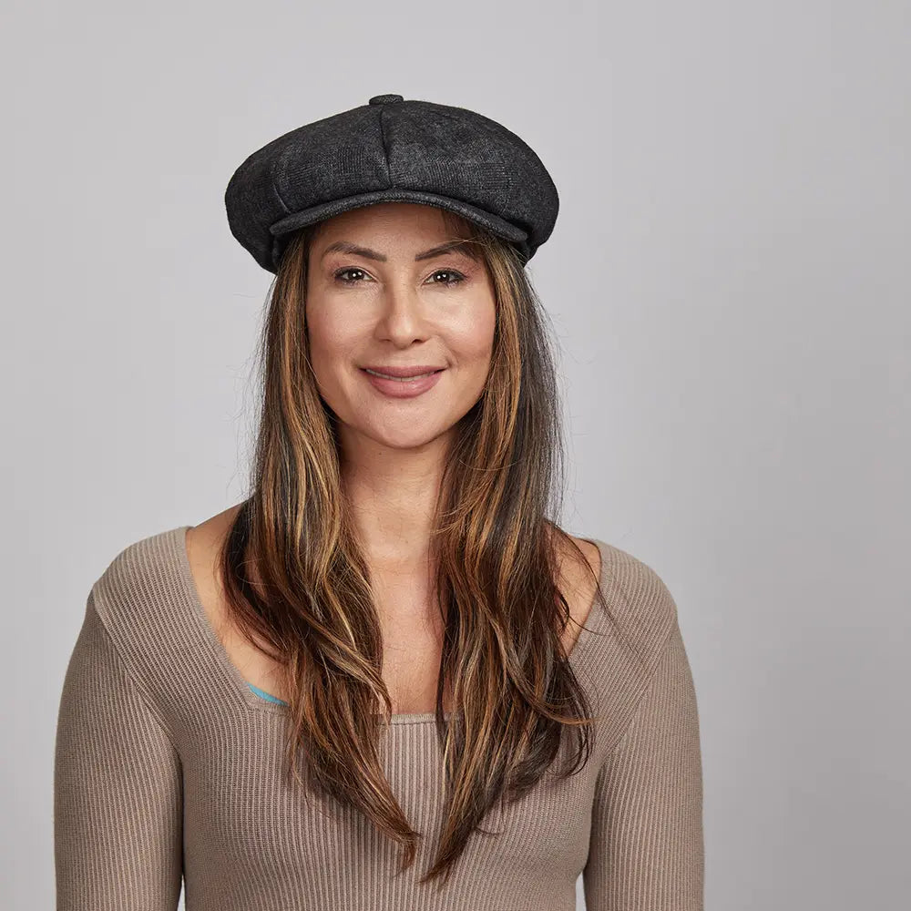 Argo | Womens Charcoal 8 Panel Newsboy Cap – American Hat Makers