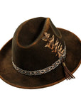 Backroad Mens Felt Fedora Angled Top View