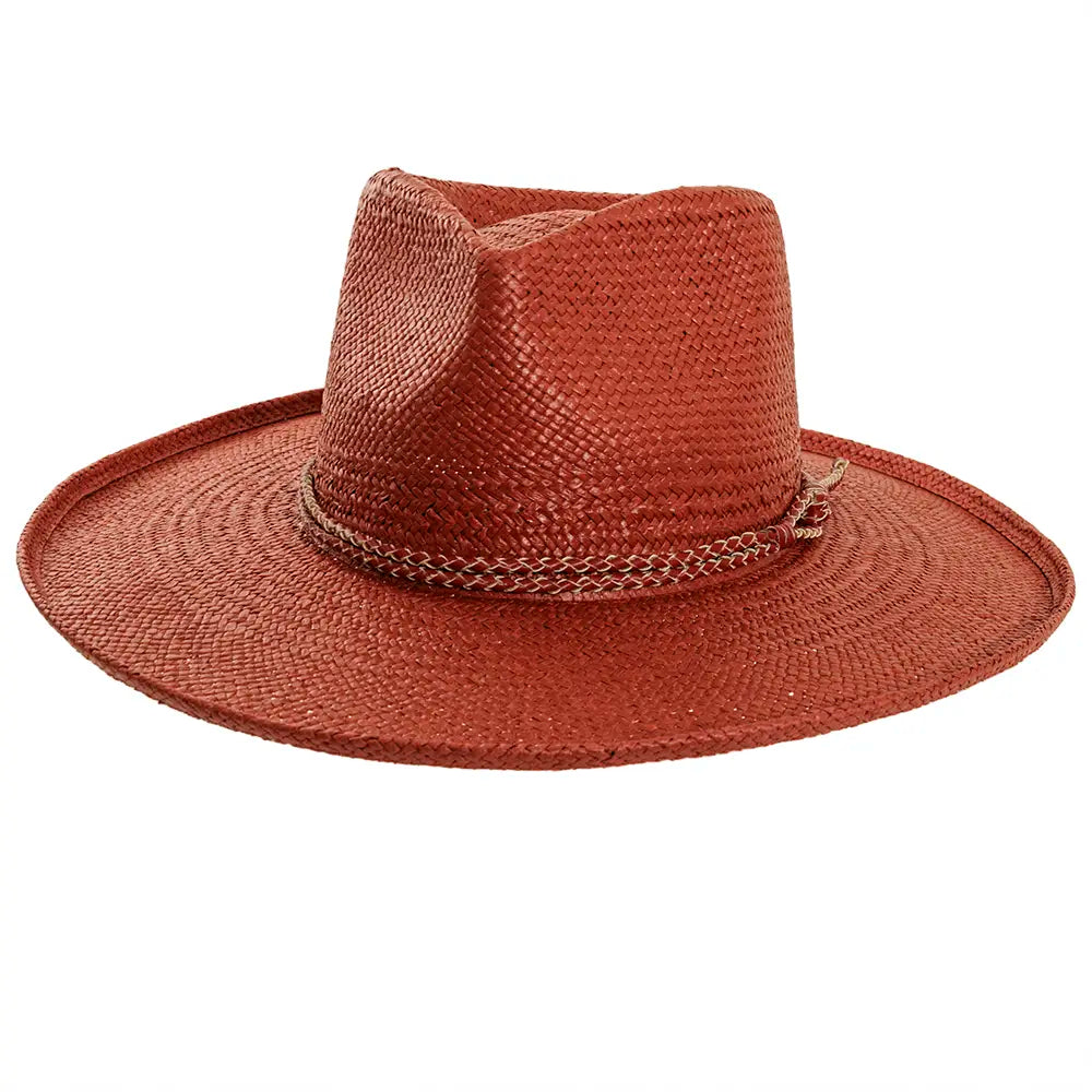 Horseshoe Bay | Mens Red Sun Straw Hat – American Hat Makers display picture 1