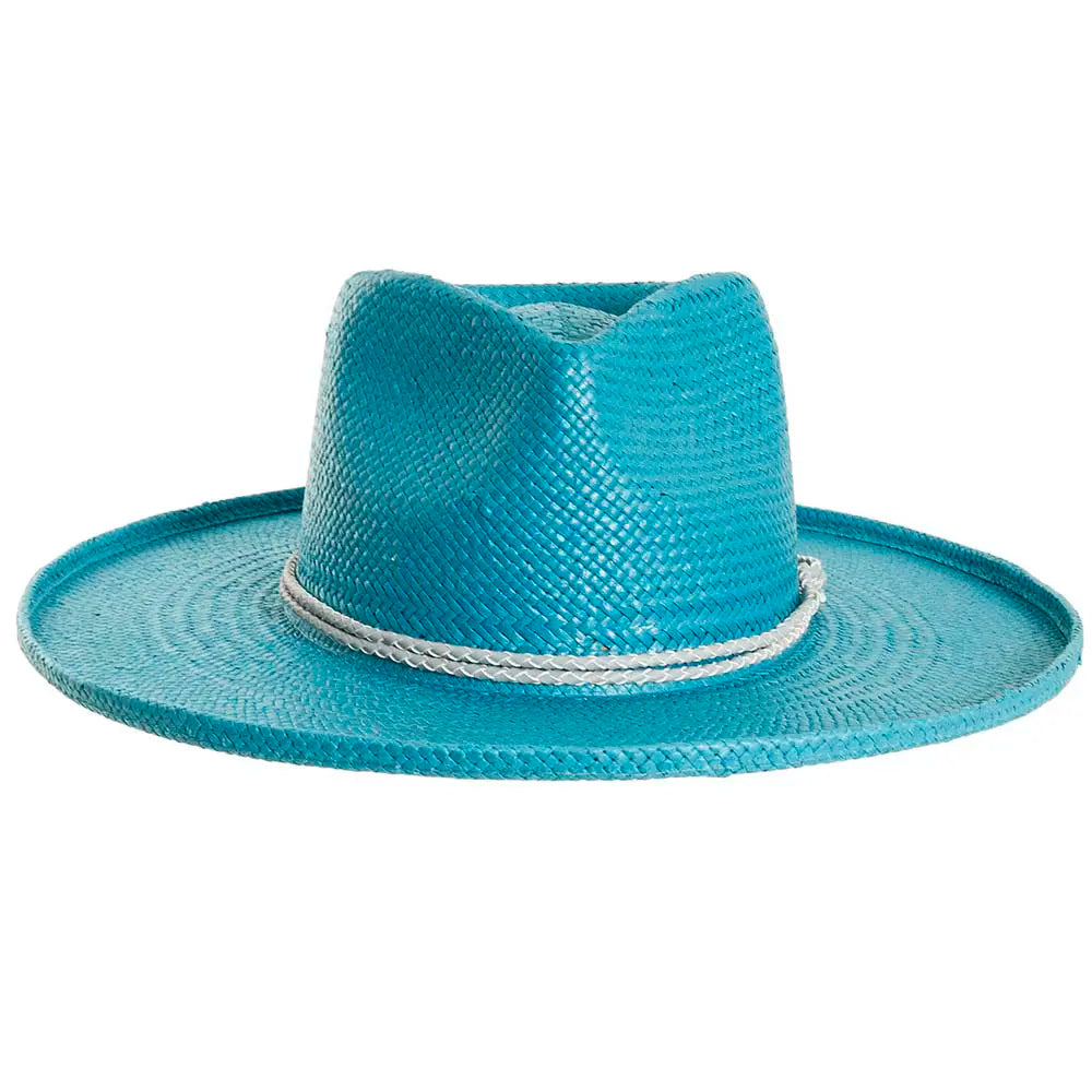 Bailey Turquoise Sun Straw Hat Front View