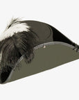 Barbossa | Womens Black Leather Tricorn Hat with Feather Plume