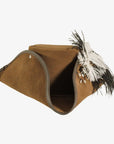 Barbossa | Womens Brown Leather Tricorn Hat with Feather Plume