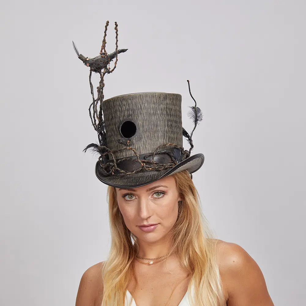Bird House | Couture Leather Top Hat