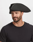Blackbeard | Mens Tricorne Leather Pirate Hat