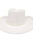 Blizzard White Leather Cowboy Hat by American Hat Makers back view