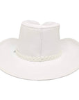 Blizzard White Leather Cowboy Hat by American Hat Makers back view