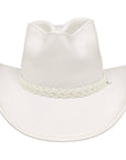 Blizzard White Leather Cowboy Hat by American Hat Makers front view
