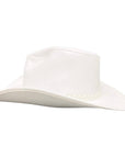Blizzard White Leather Cowboy Hat by American Hat Makers side view
