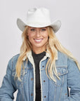Blizzard | Womens White Leather Cowgirl Hat