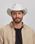 Blizzard | Mens White Leather Cowboy Hat