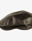 Bookie | Mens Brown Leather Flat Cap