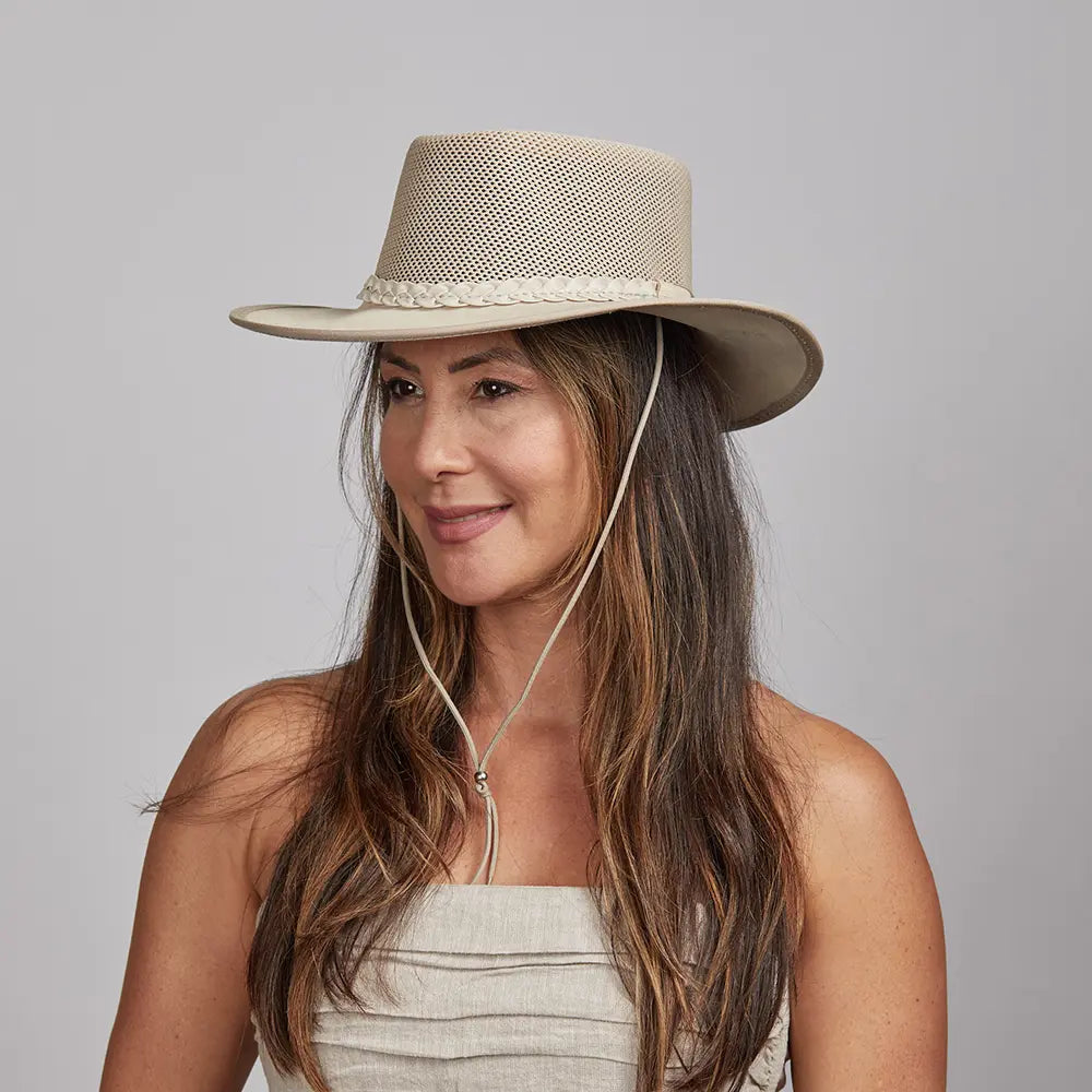 Breeze | Womens Latte Suede Sun Hat