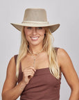 Breeze Latte | Womens Latte Suede Sun Hat