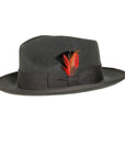 broadway grey fedora side view