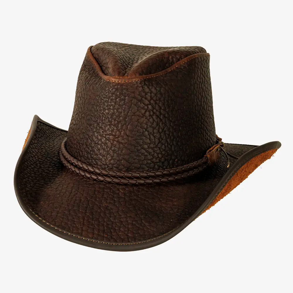 7993 Leather Cowboy Hat For Men Women Lightweight Handcrafted Western Pretlet Leather Cowboy hat for Men & Women Durable  main image 4