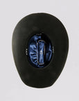 black cattleman cowboy hat interior of crown