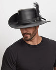 Cavalier Feather | Mens Renaissance Fair Leather Hat