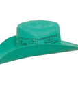 turquoise straw chelsea cowgirl hat side view