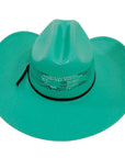 turquoise straw chelsea cowgirl hat back view