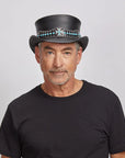Chopper | Mens Black Leather Top Hat