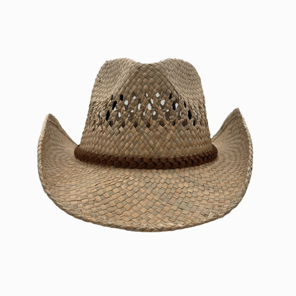 Coastal | Womens Seagrass Western Curl Pinch Front Straw  display picture 2