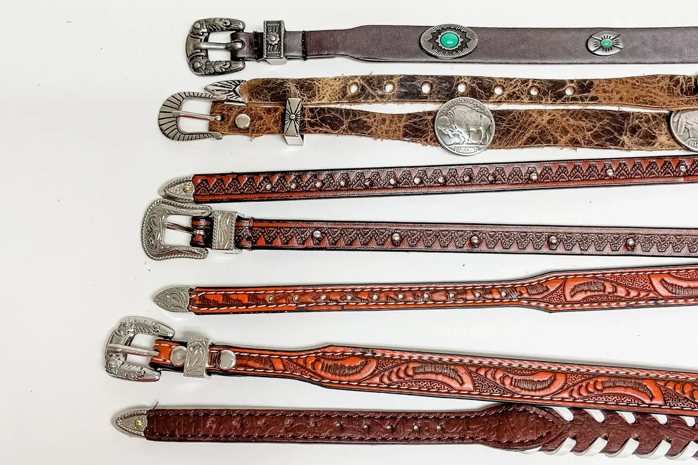 Flatlay of Cowboy Hat Bands by American Hat Makers