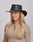 Crusher | Womens Leather Crushable Outback Hat