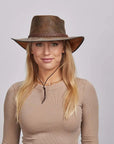 Crusher | Womens Leather Crushable Outback Hat