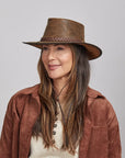 Crusher | Womens Leather Crushable Outback Hat