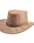 Crusher | Mens Bomber Brown Crushable Leather Outback Hat